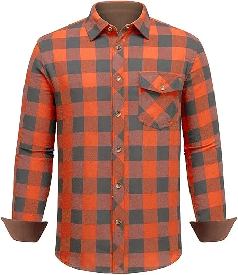 [Plus Size]Men’s Buffalo Plaid Flannel Shirt – Rugged Warmth. Timeless Style. Everyday Comfort.  Classic Design | Soft Cotton Comfort | Built for Any Season