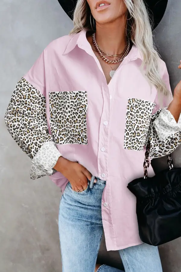 Patchwork Drop Shoulder High Low Long Sleeve Shirt