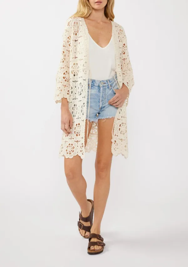 Crochet Tie Front Cardigan