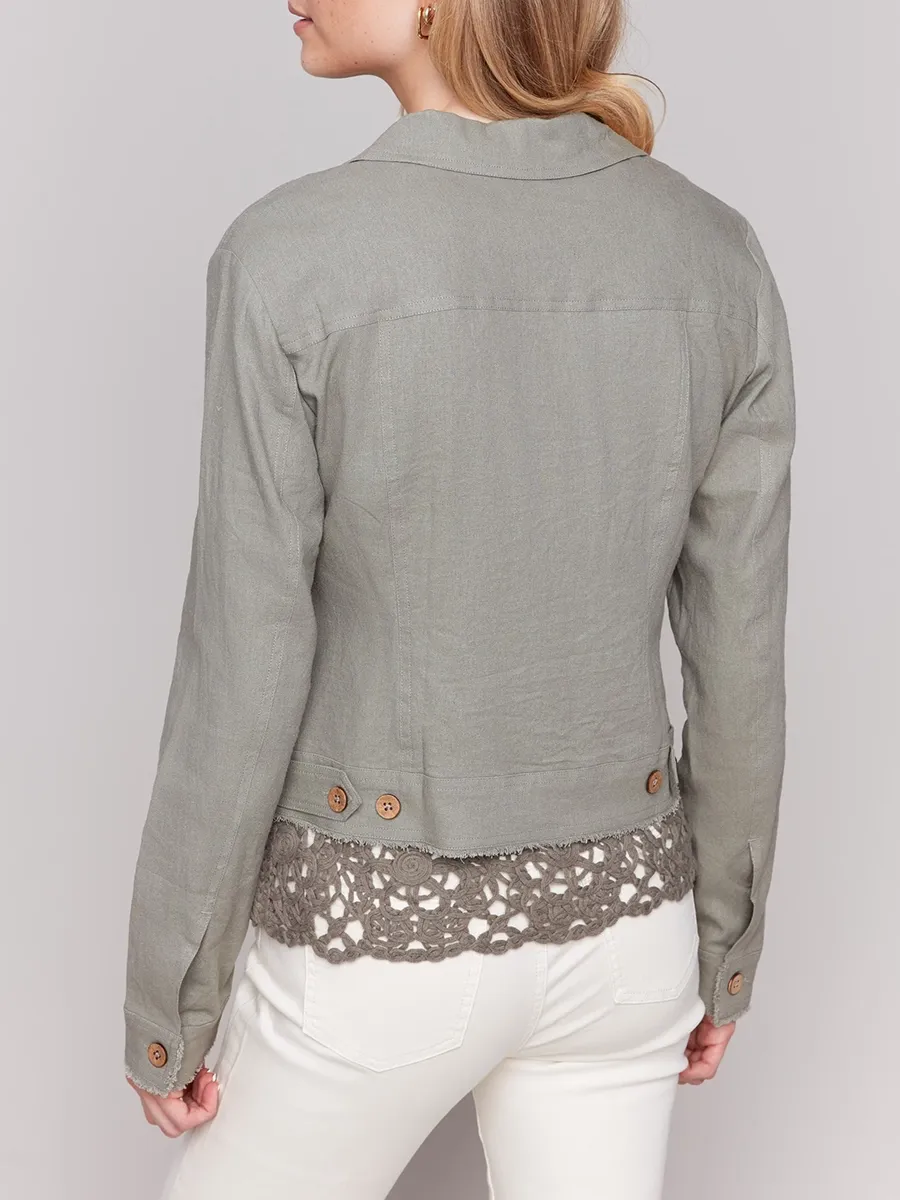 Fashionable And Versatile Linen Blend Women's Jacket