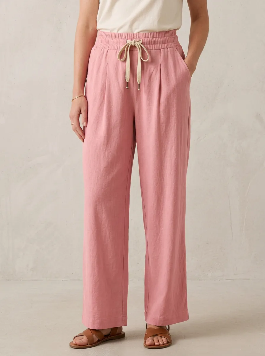 Women's Distinctive Casual Adjustable Drawstring Waist Pants
