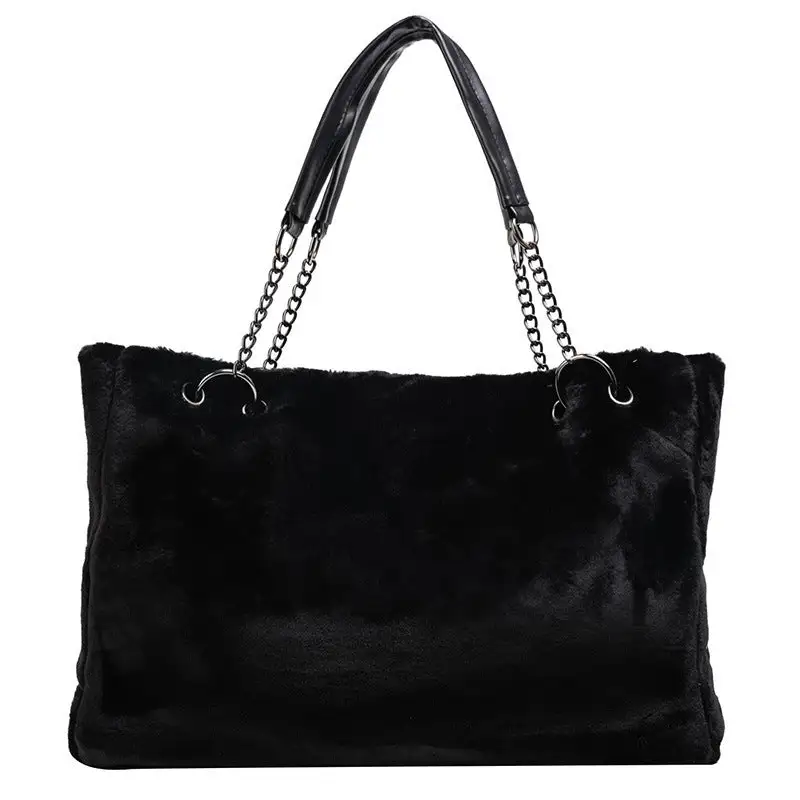 Ultra-Soft Plush Handbag Wool Fabric Cozy Casual Bag