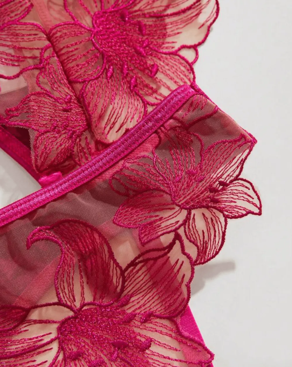 Lace Silk Garter Lingerie Set
