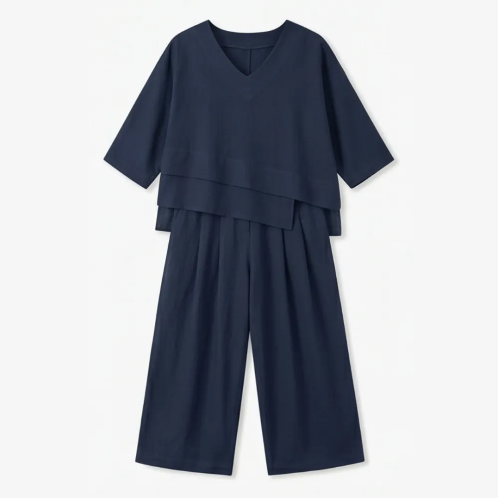 Asymmetric Two Piece Pants Set