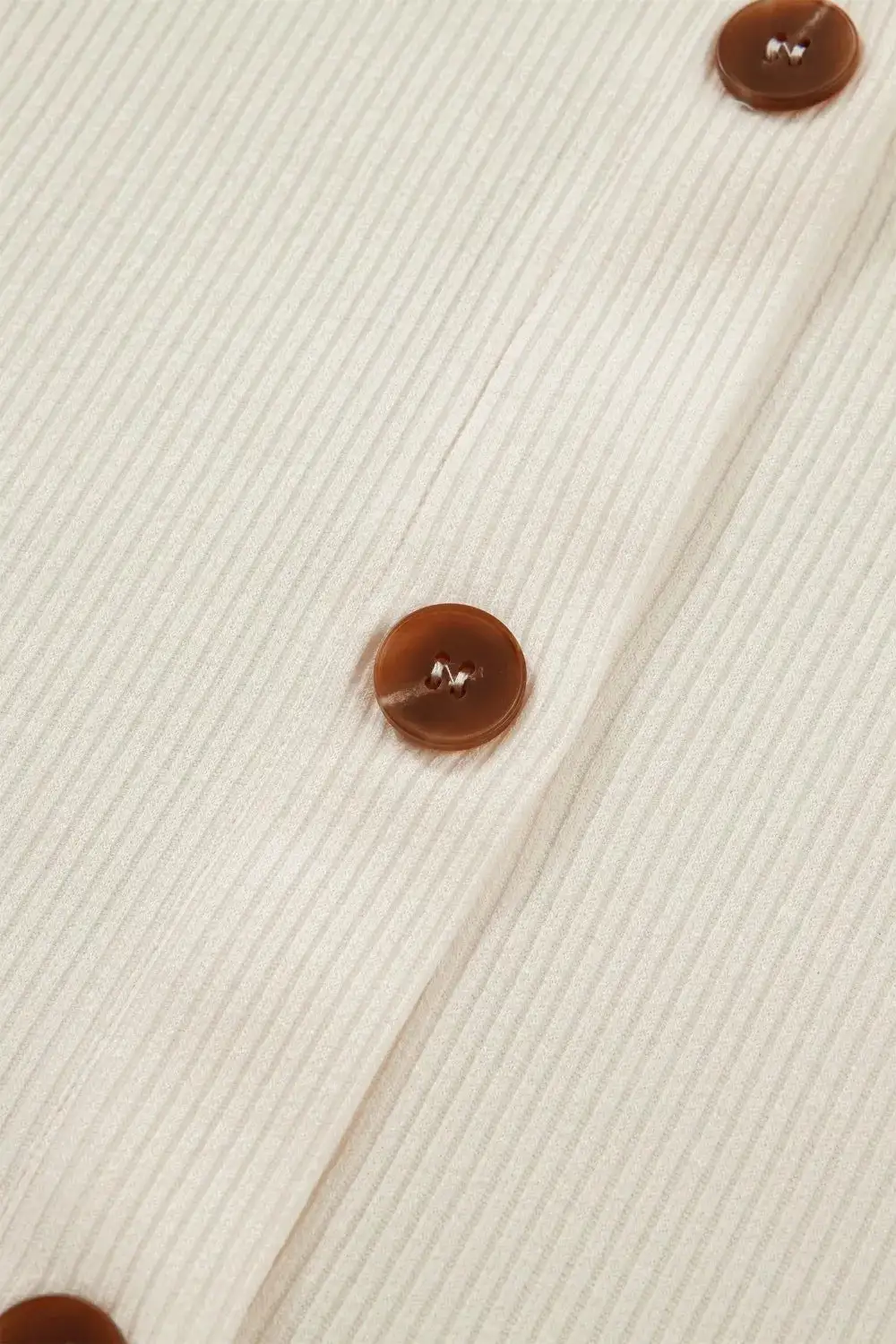 Ribbed Knit Button Down Shirt Sleeves