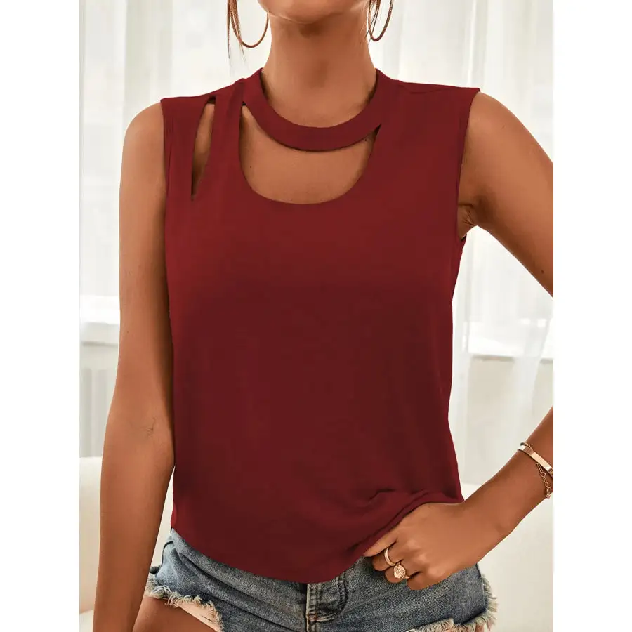 Cutout Sleeveless Tank Top