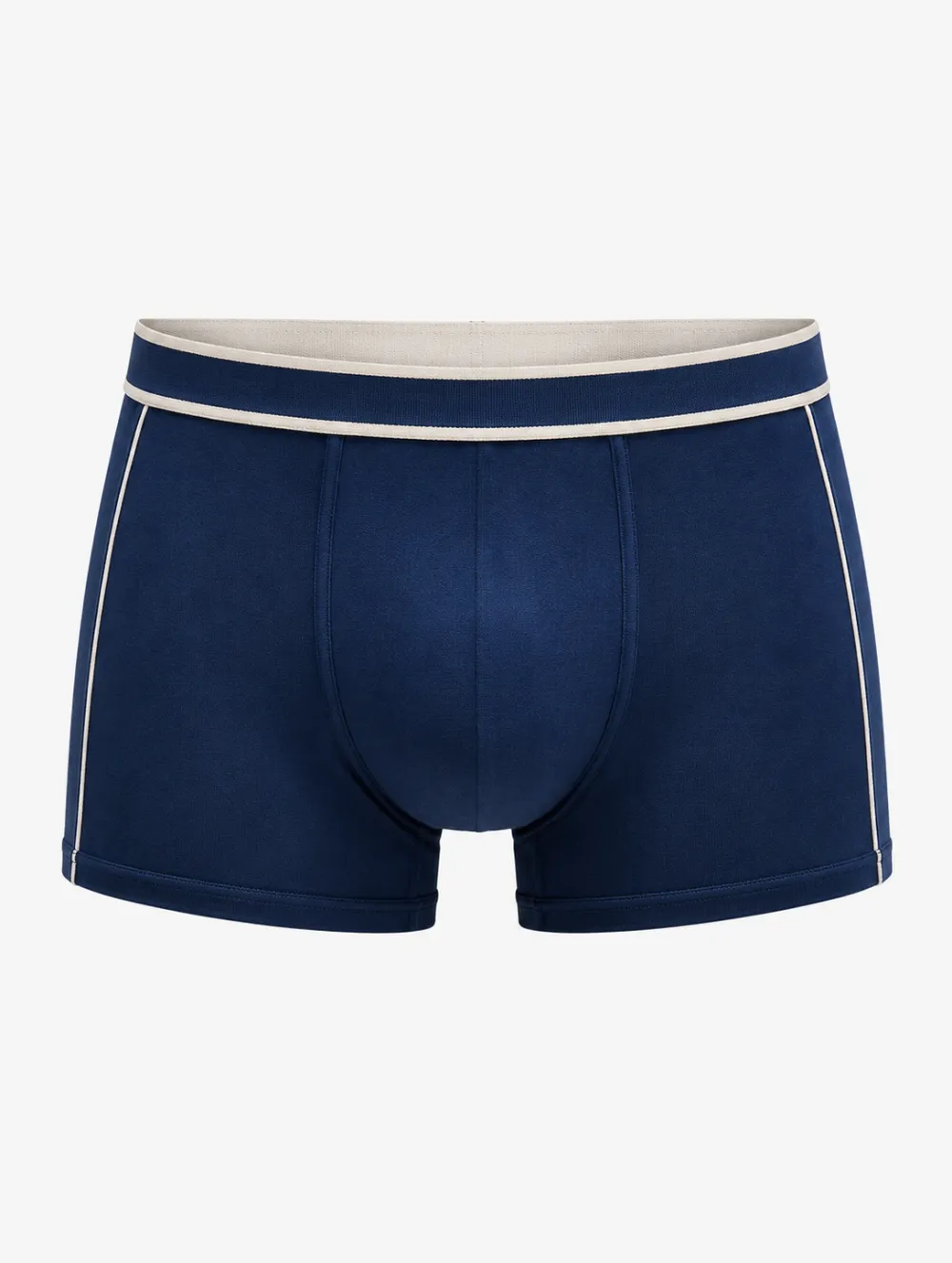 Men's Navy Blue Contrast Piping Boxer Briefs