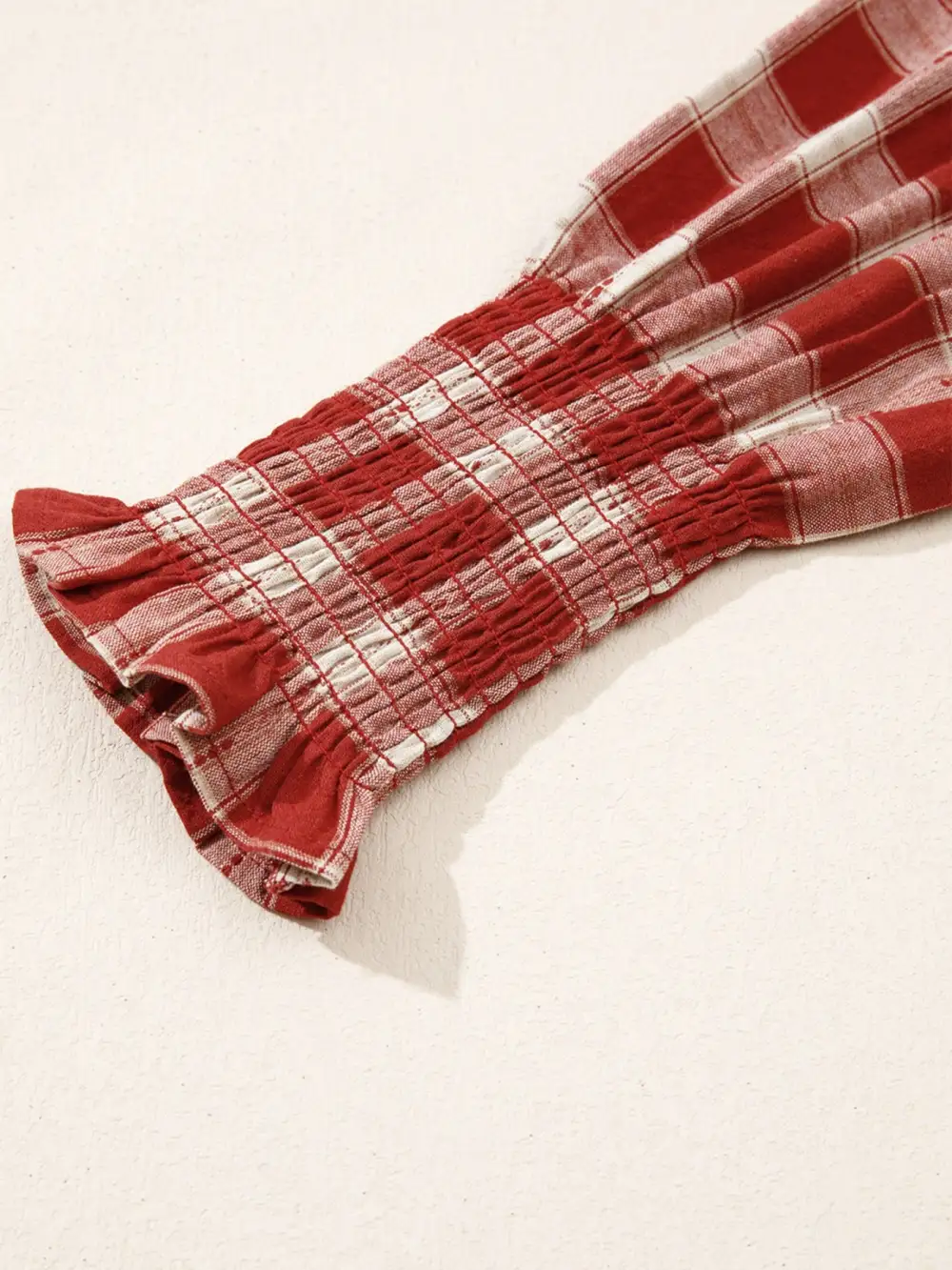 Plaid Printed Smocked Mini Dress