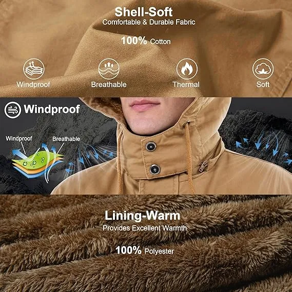 🧥 Men’s Thick Winter Jacket with Hood – Built for Warmth. Designed for Strength.