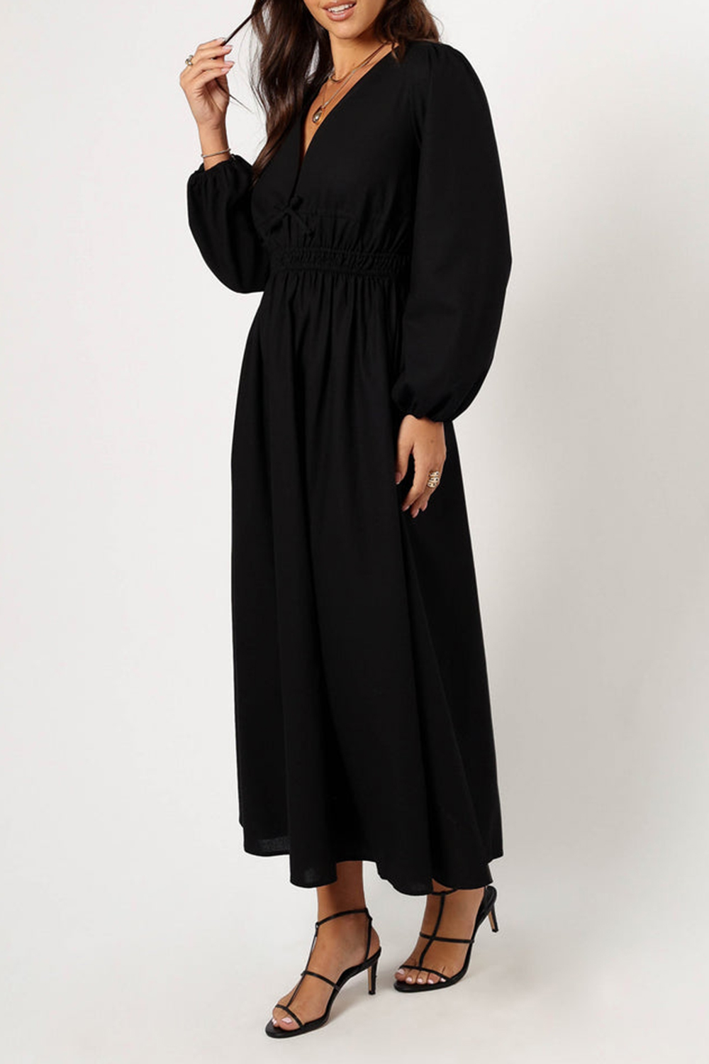 BLACK LONG SLEEVE MAXI DRESS