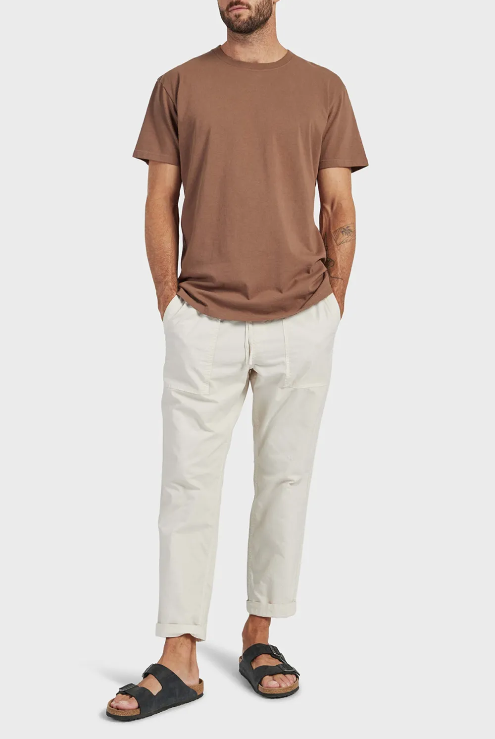 Short Sleeve Crew Neck Slub Tee