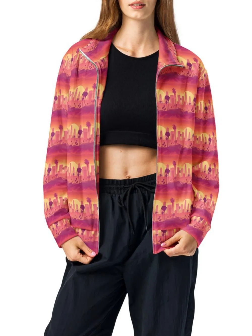Retro Sunset Print Jacket