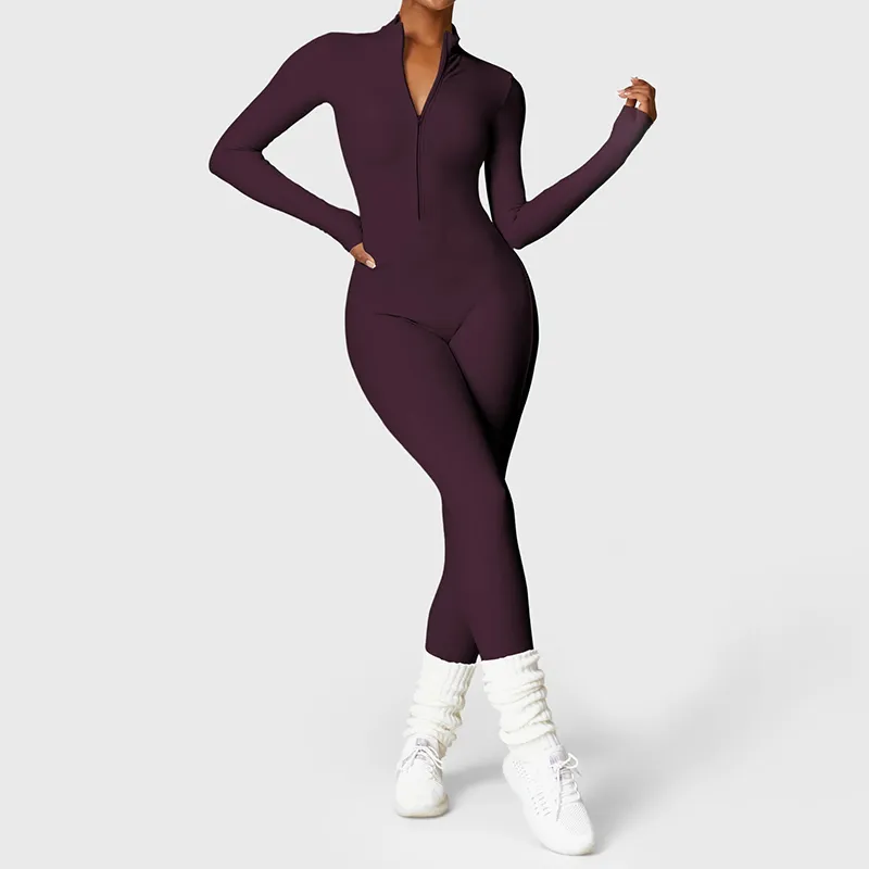 Ironfit Long-Sleeve Zip-Up Jumpsuit – Perfect for Cooler Weather!