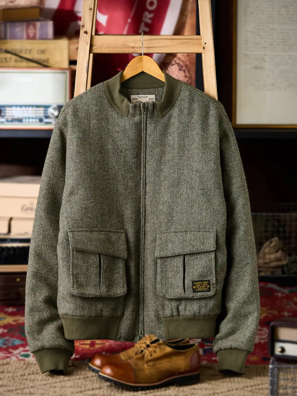 Men's Padded Wool Blend Casual Jacket