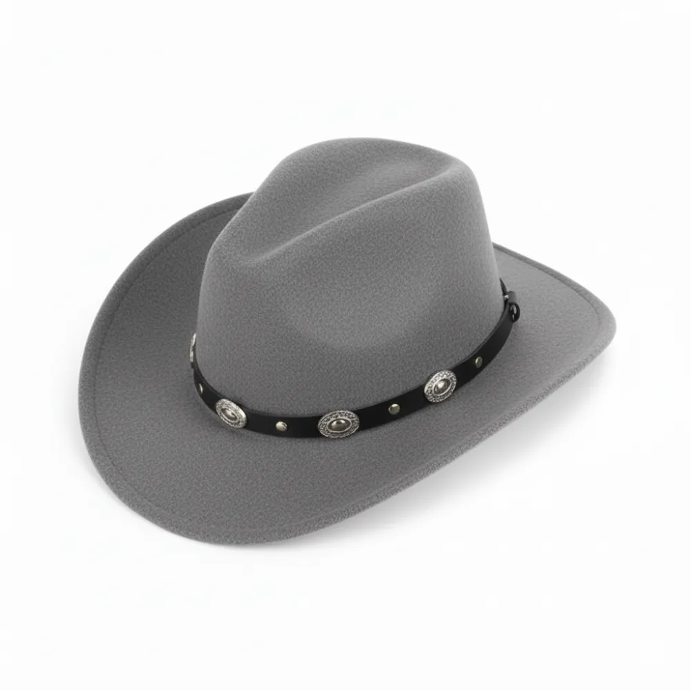 🏷️ 🔥 Limited-Time Sale — 40% OFF! 🔥 Western Cowboy & Cowgirl Hat – Classic Wide Brim Fedora with Buckle Belt for Men & Women
