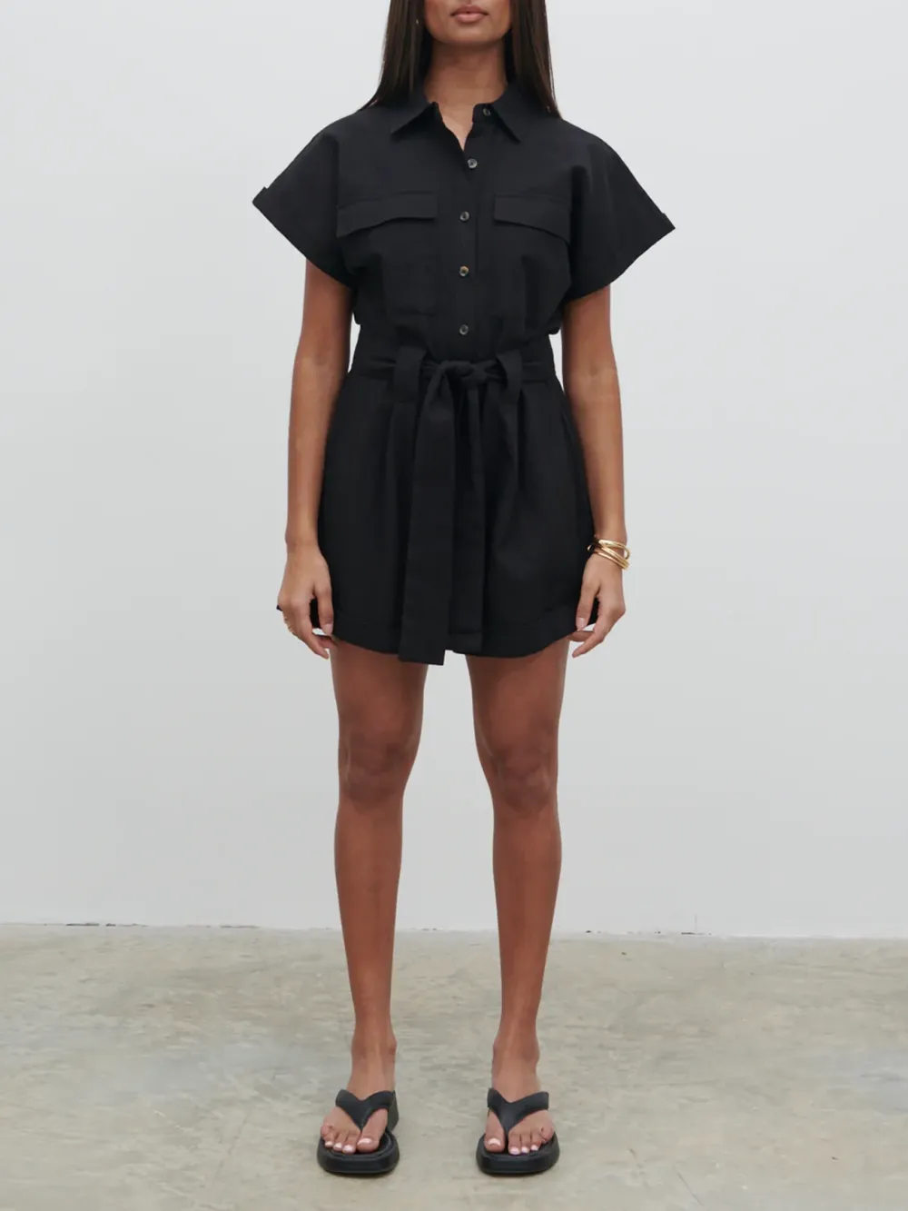 Button Front Utility Playsuit