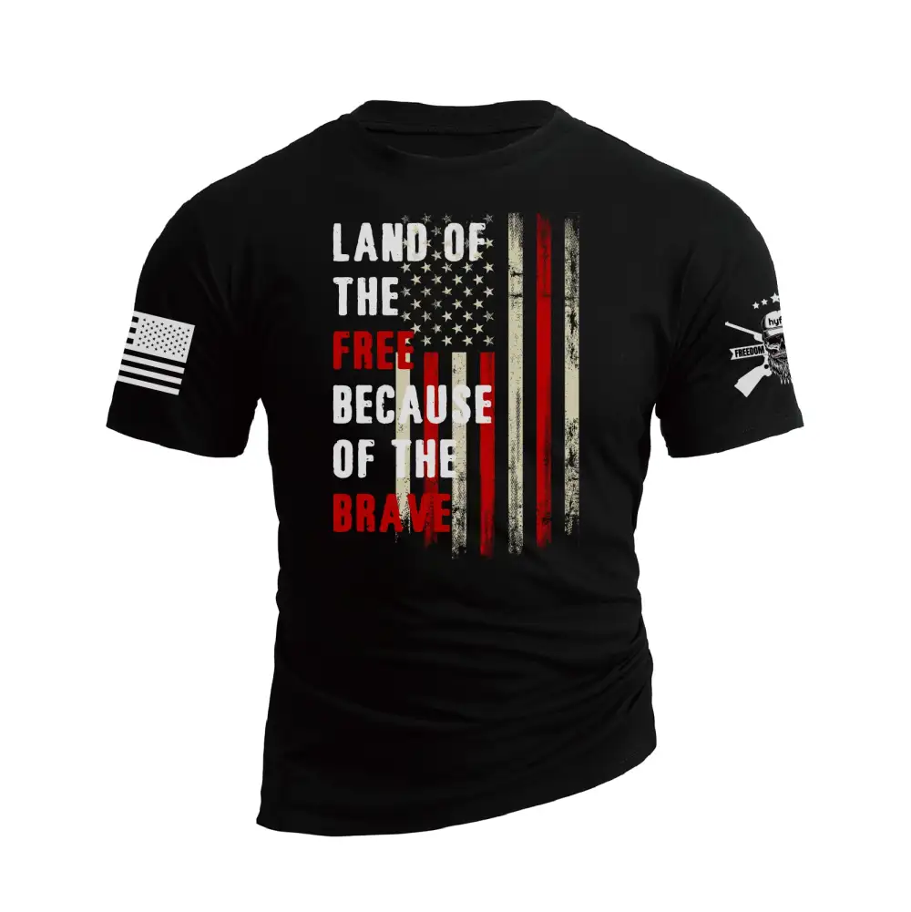 LAND OF THE FREE BECAUSE OF THE BRAVE GRAPHIC TEE