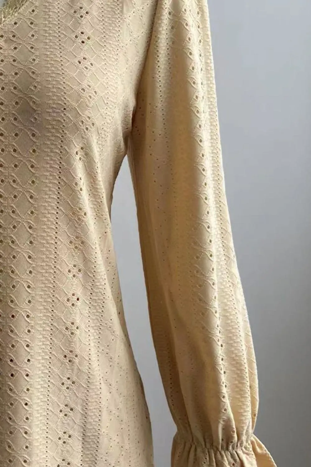 Everyday Soft Eyelet V-Neck Blouse