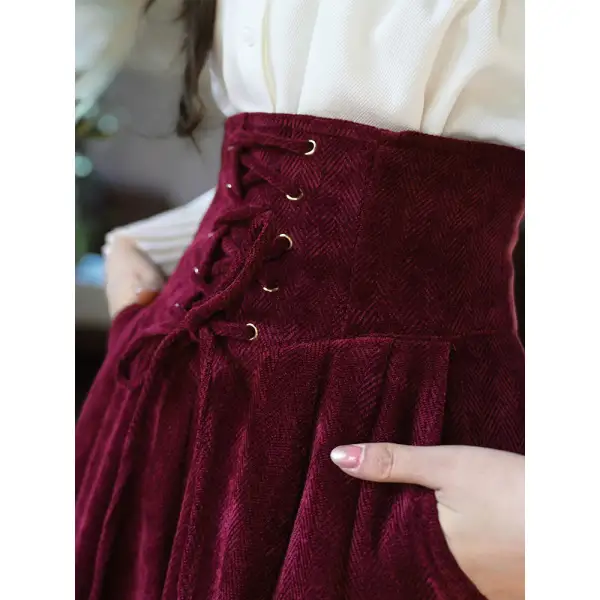 Wide Leg Lace Up Pants