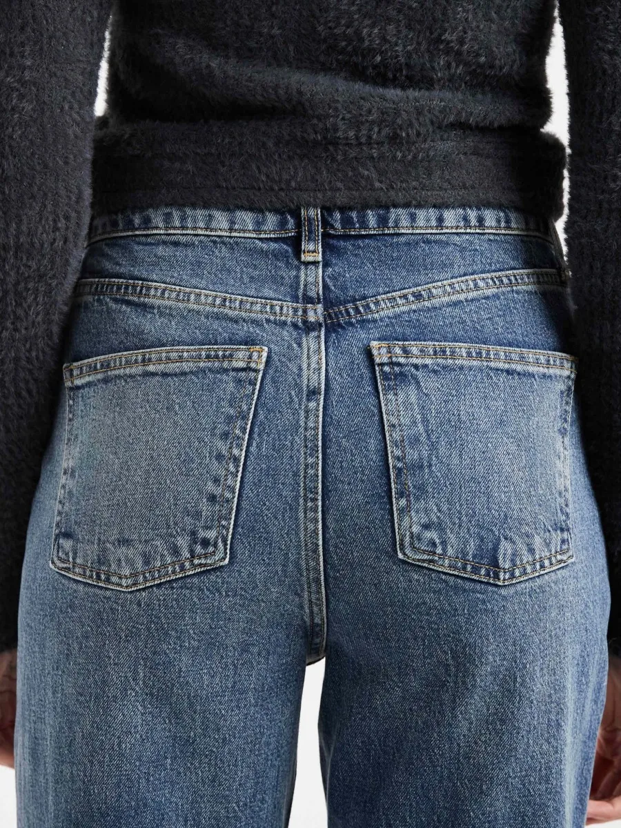High-Waist Straight Denim Jeans