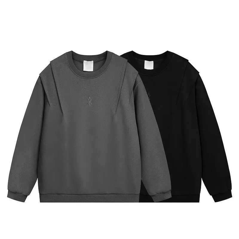 Embroidered Fleece-Lined Crewneck Sweatshirt