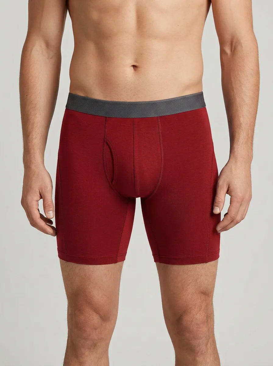 Men's Solid Navy Blue Performance Boxer Briefs