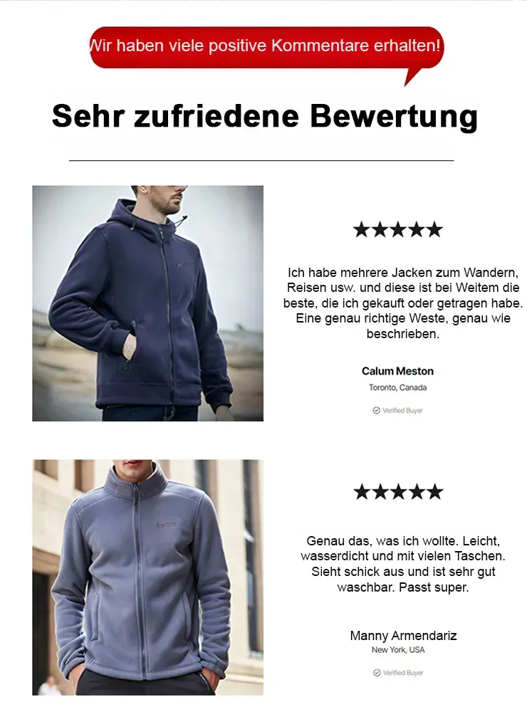 Aus 100 % Merinowolle gefertigt, ist sie weich auf der Haut, schnüffelt nicht und hält jahrzehntelang. Bedingungslose Geld-zurück-Garantie! Schluss mit dicker Kleidung! Diese Jacke ist wärmer als jede Daunenjacke!