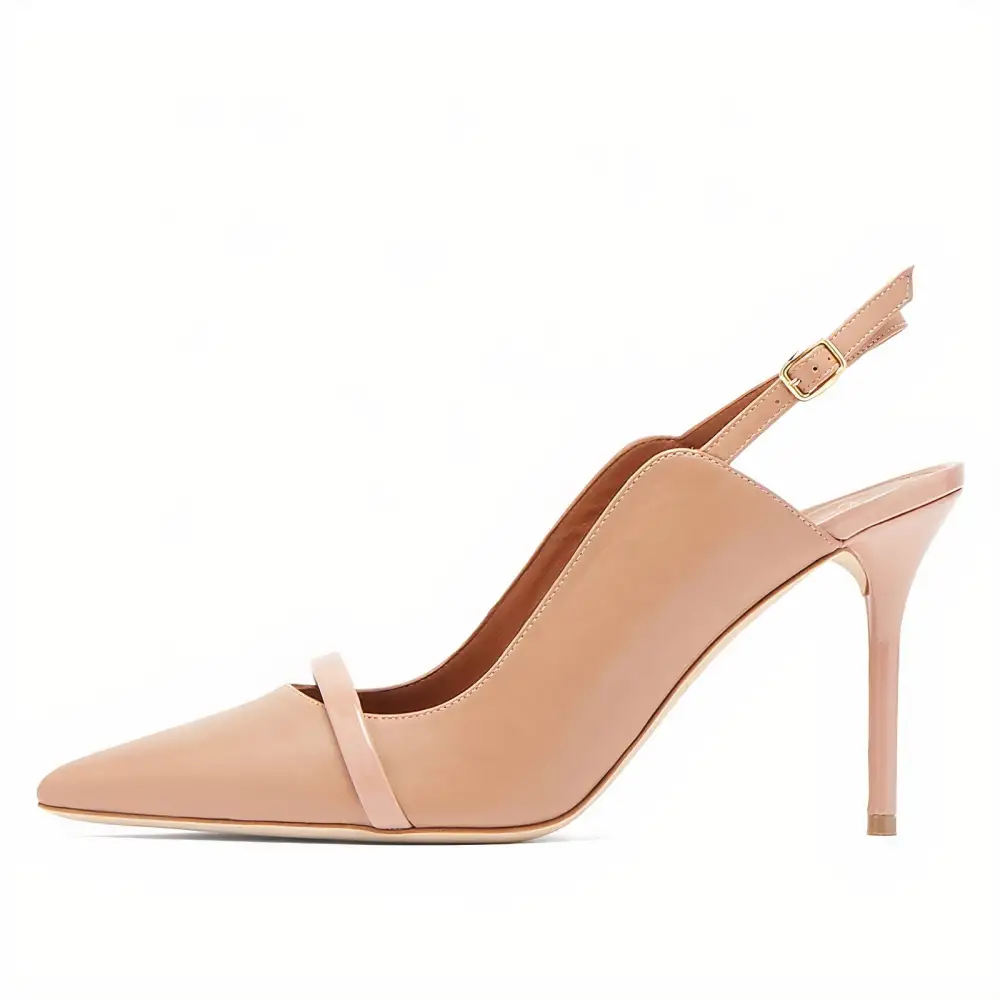 Faux Leather Stiletto Slingback Pumps