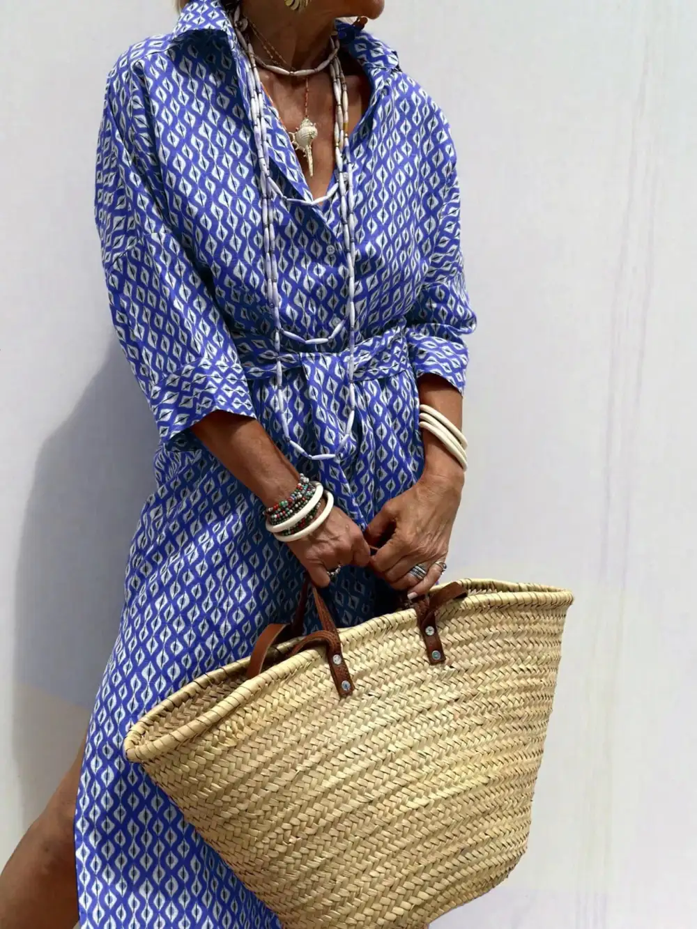 Full Size Printed Button-down Midi Dress Plus Size