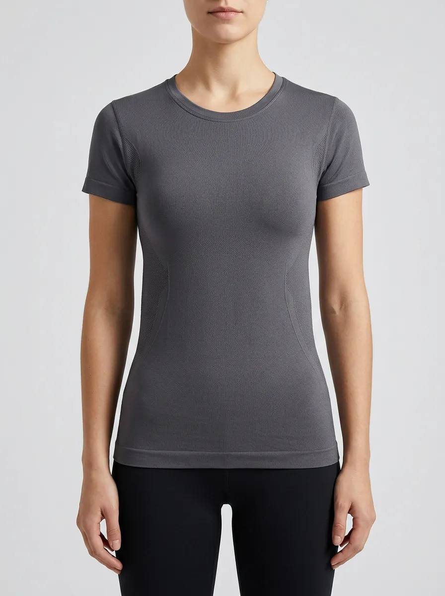 Women's Mesh-Panel Seamless Performance T-Shirt
