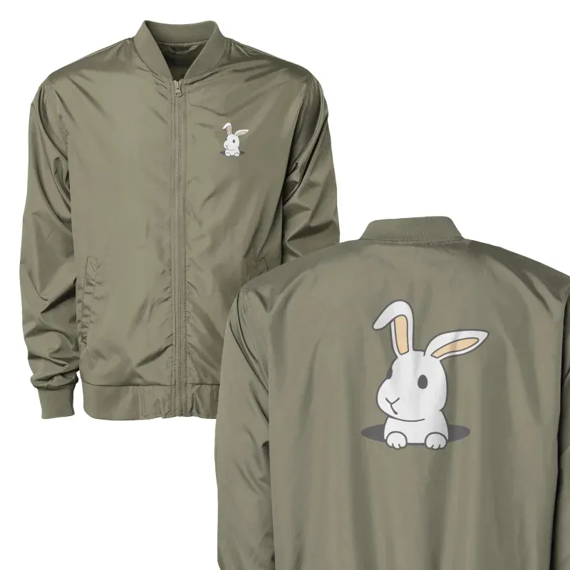 Cute Bunny Graphic Bomber Jacket
