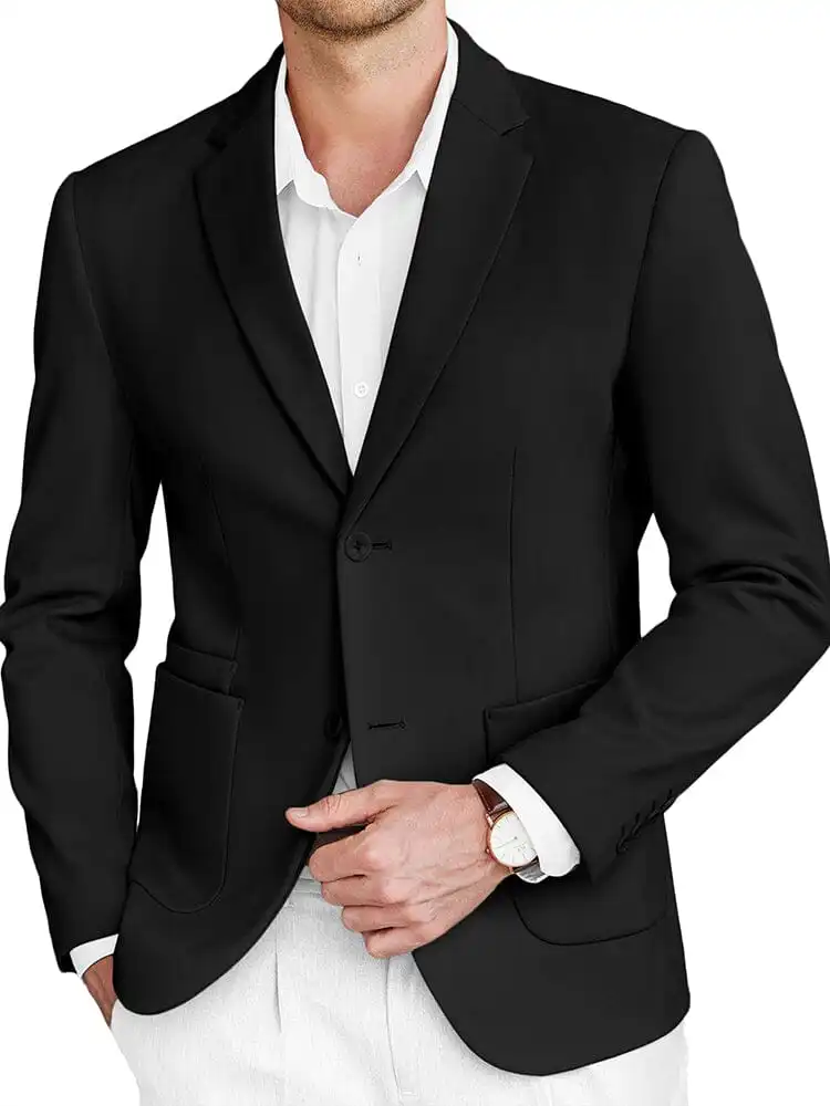 Classic Two Button Tweed Blazer Jacket