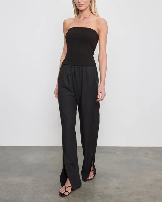 Rib Bandeau Top Black