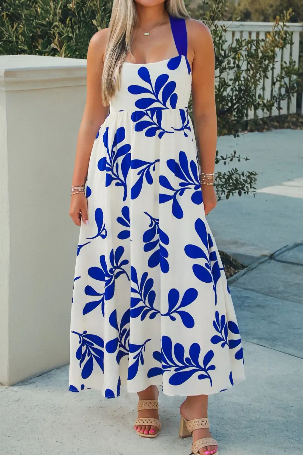 Floral Printed Sleeveless Dress Casual