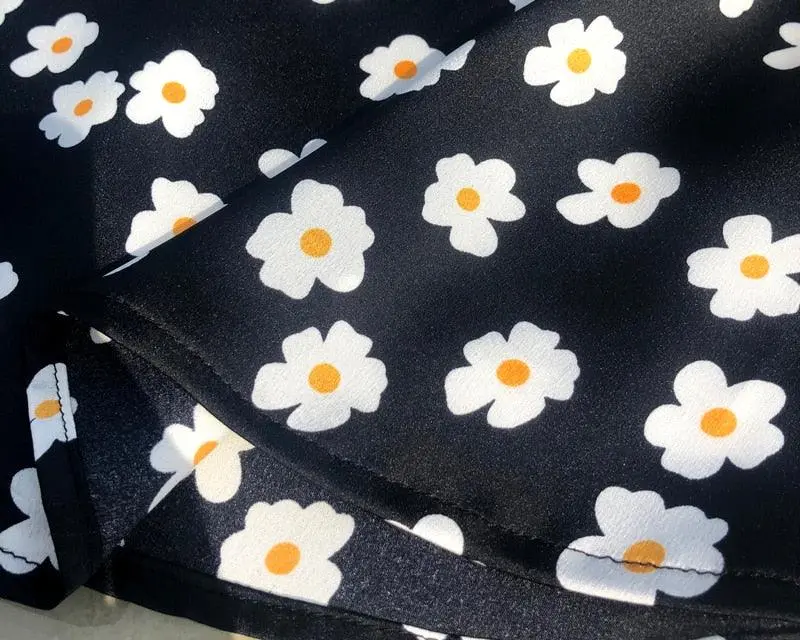 Satin Silk Floral Skirt