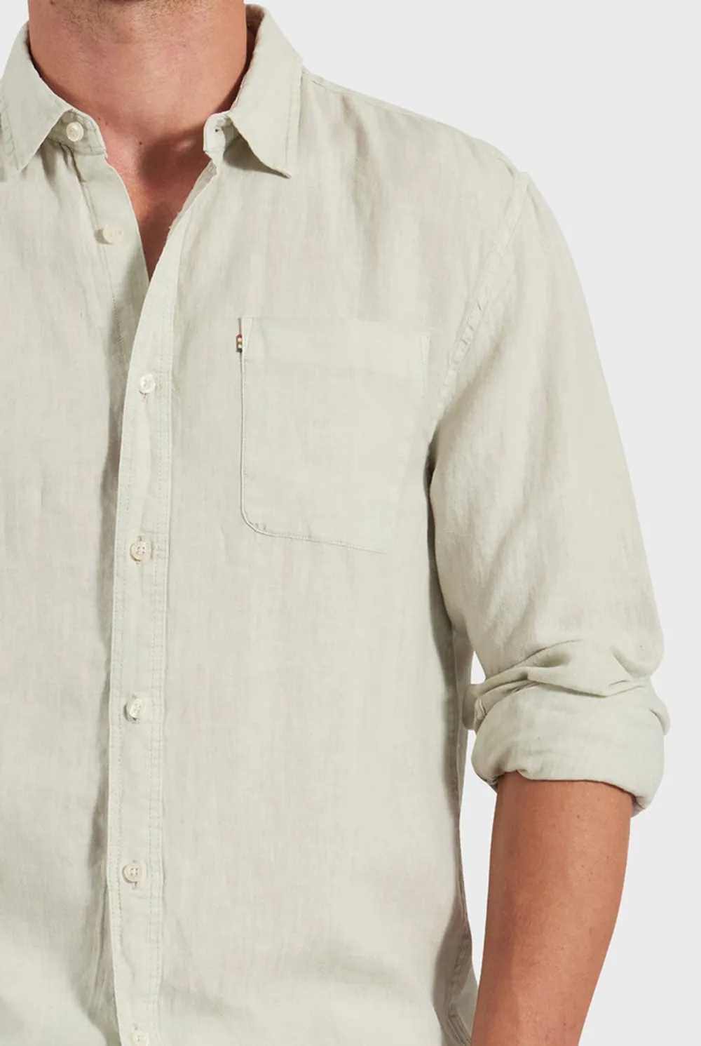 Hampton Linen Shirt- Sage green