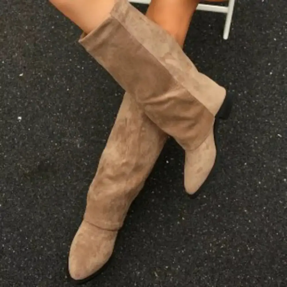 Point Toe Block Heels Boots