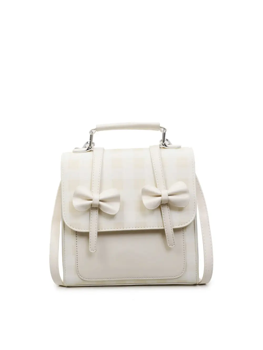 Gingham Bow Casual Backpack