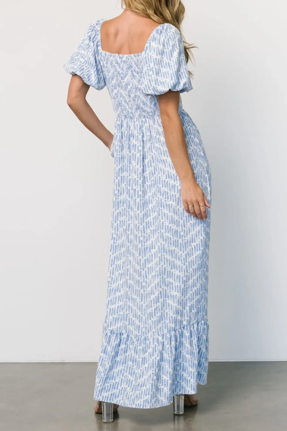 Ethereal And Breathable Chiffon Blue Printed Dress