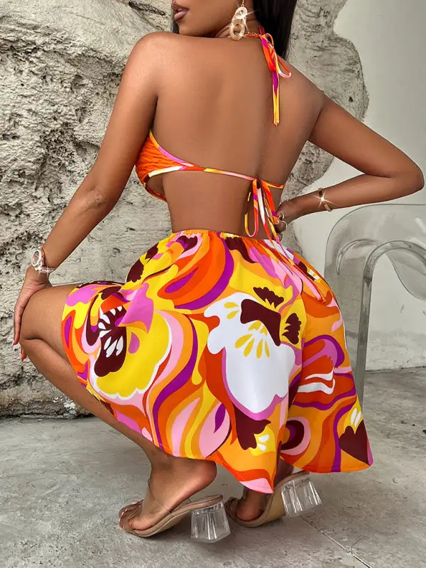 Hollow Bright Halter Jumpsuit