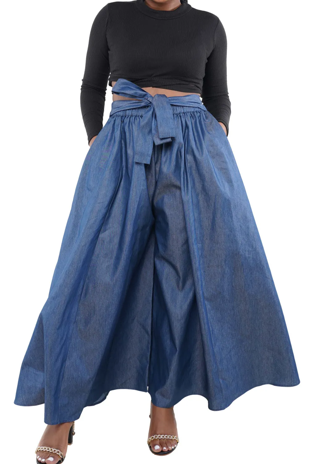 Denim Palazzo Pants