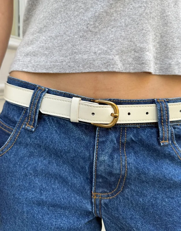 Faux Leather Buckle Belt