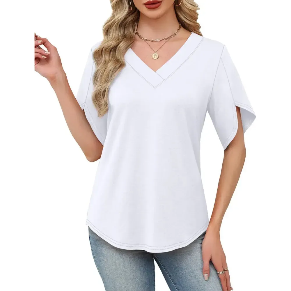 Womens Short Sleeve V Neck Dolma -- 1 for as low as $1.25