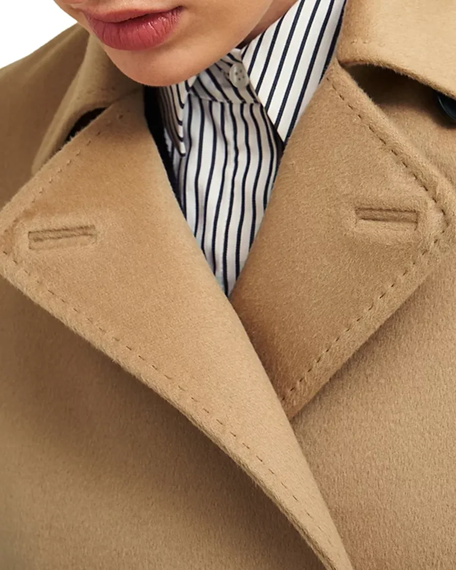 Notch Collar Wool Belted Coat