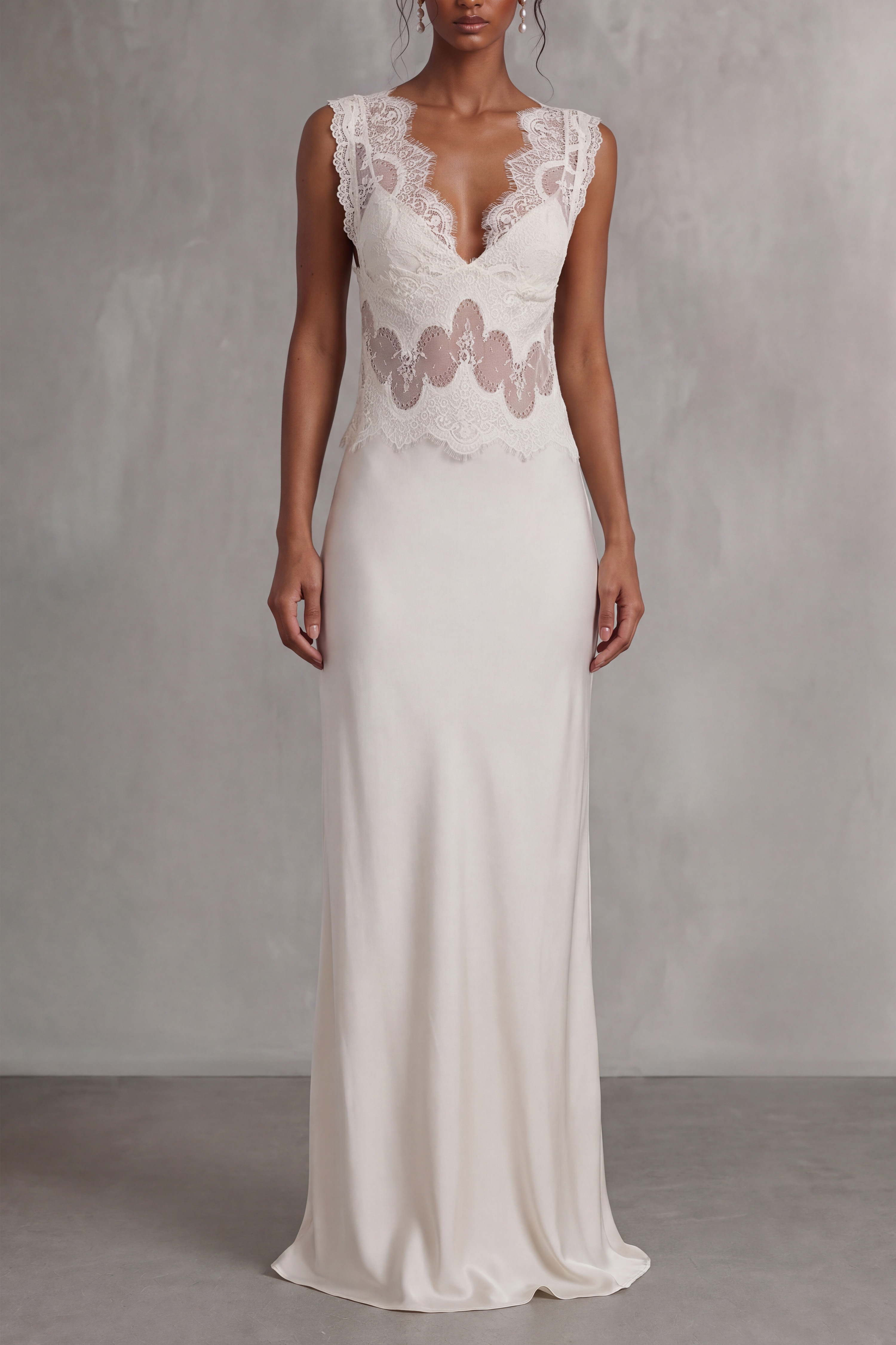 Spaghetti Strap Cutout Lace Maxi Dress