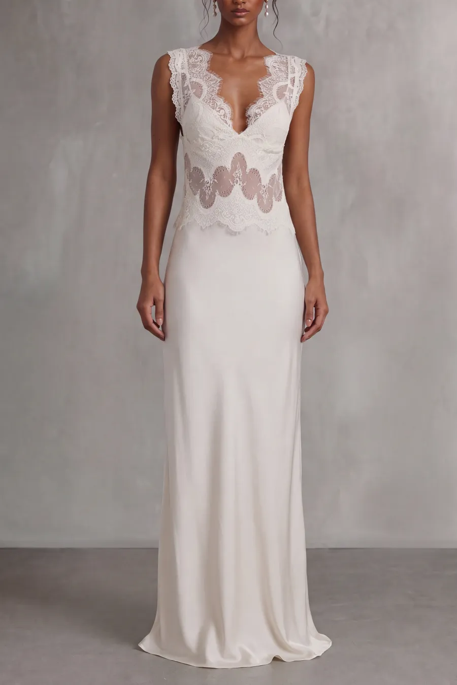 Spaghetti Strap Cutout Lace Maxi Dress