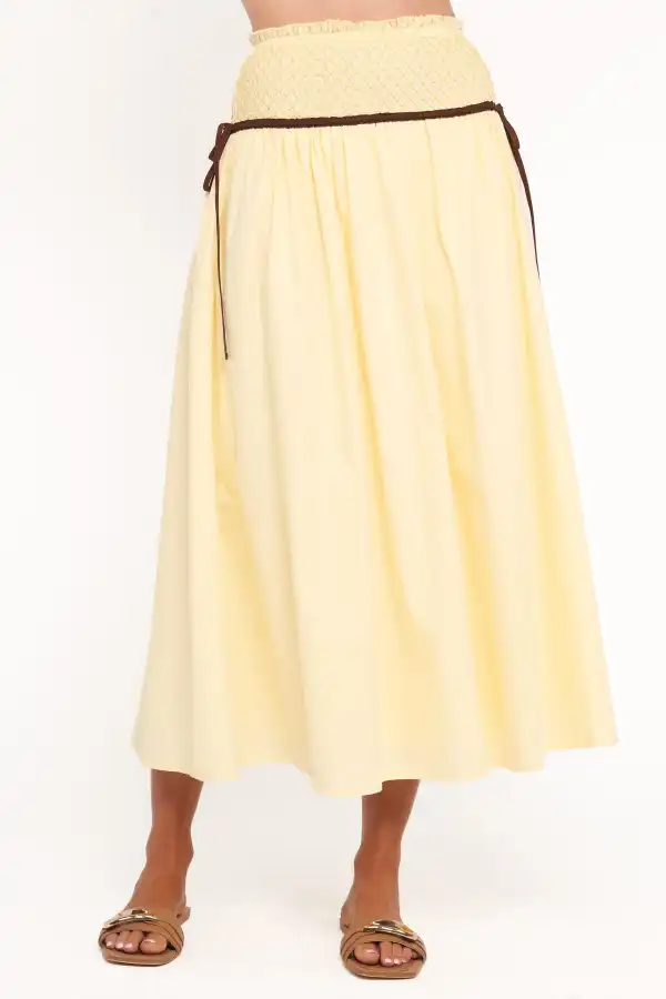 High Rise A-Line Maxi Skirt