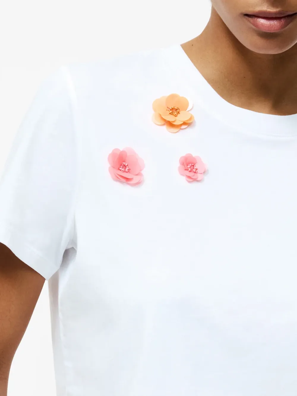 Casual Exquisite 3D Floral Cotton Short Sleeves