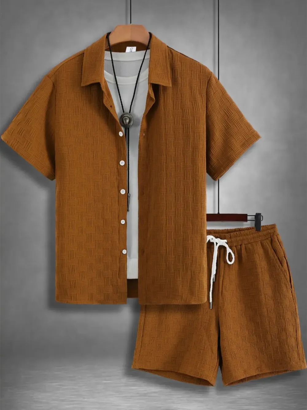 🔥 Men's Short Sleeve Pajama Two-Piece Set | Comfortable Loungewear Essential
