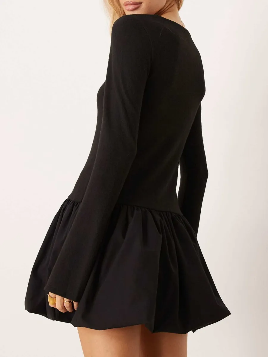 Fitted Ruffled Hem Mini Dress